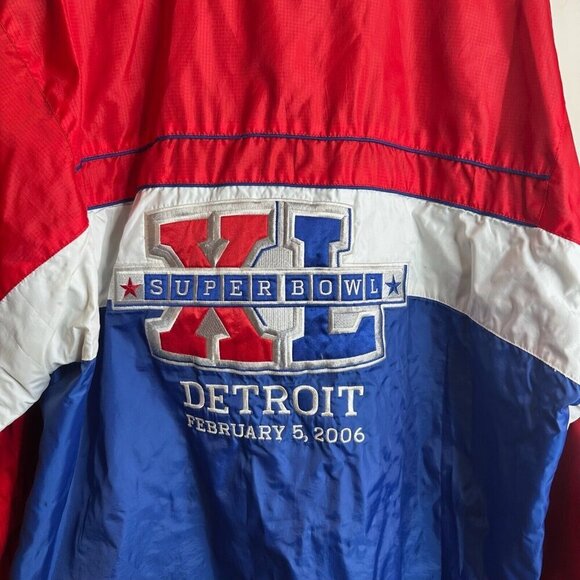 VTG NFL Super Bowl G-111 Jacket XL Red Blue Zip Up Windbreaker Detroit 2006 - Picture 11 of 14